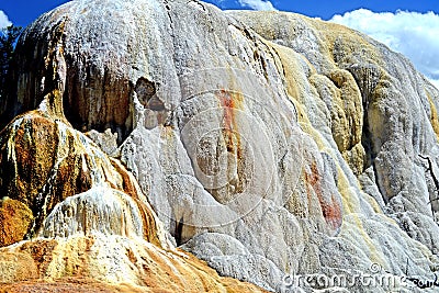 Orange Mound made of a constantly flowing geyser. Stock Photo