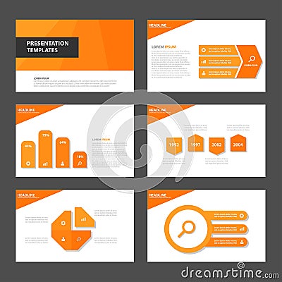 Orange Multipurpose Infographic elements and icon presentation template flat design set advertising marketing brochure flye Vector Illustration