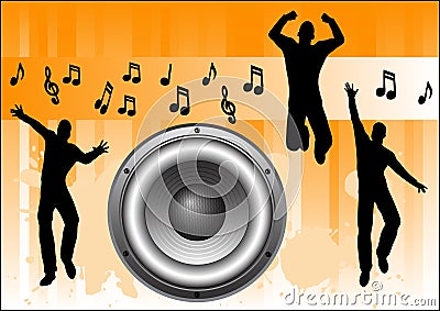 Orange Music Background Vector Illustration