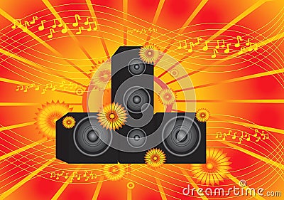 Orange music background Stock Photo