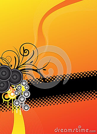 Orange music background design Stock Photo