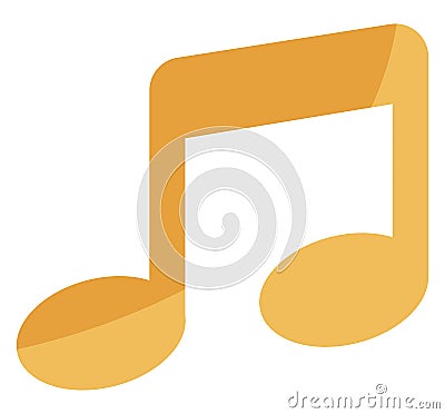 Orange music note, icon icon Vector Illustration