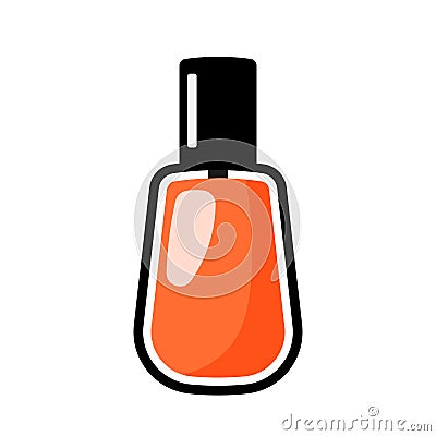 Orange Nail Polish Icon with Black Line for Manicure Pedicure PNGVE Illustration Cartoon Illustration