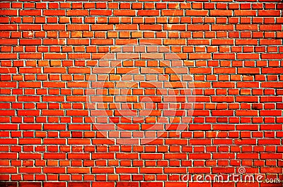 Orange old brick block wall Stock Photo