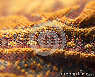 Orange oriental fabric Stock Photo