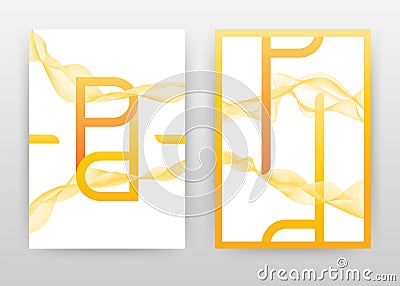 Orange P letter alphabet with yellow waved lines design for annual report, brochure, flyer, poster. Waved lines background vector Vector Illustration