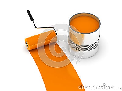 Orange paint Stock Photo