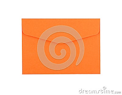 Orange paper envelope isolated on white Stock Photo