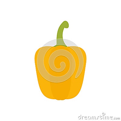 orange paprika flat design vector illustration. Vegetarian farm fresh product. Best for education or market designs Vector Illustration