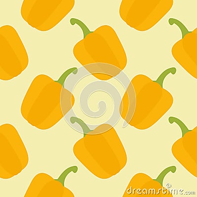 orange paprika seamless pattern. Vegetarian farm fresh product. Best for education or market designs Vector Illustration