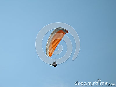Orange Paraglide Stock Photo