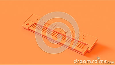 Orange / Peach Keyboard Cartoon Illustration