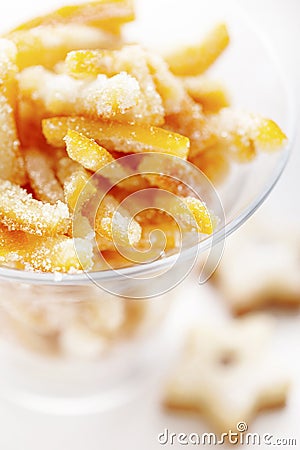 Orange peel sugared candy Stock Photo