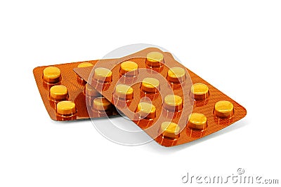 Orange Pharmaceutical Products Stock Photo