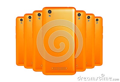 Orange phones Stock Photo