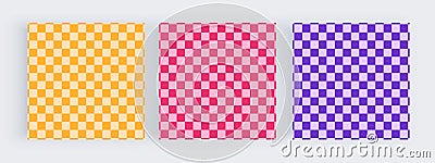 Orange, pink and blue groovy square retro design for social media backgrounds Stock Photo