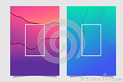 Orange, pink, purple and blue Fluid abstract covers template, bright colors gradient background Vector Illustration