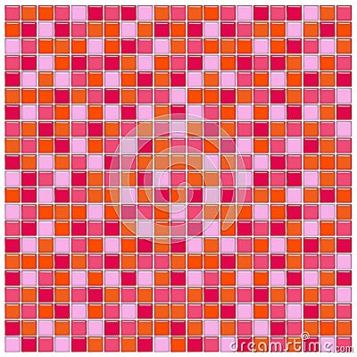 Orange, pink and red glass tiles Stock Photo