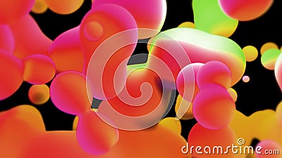 orange and pink slime mild bubbles from alien planet - abstract 3D rendering Stock Photo