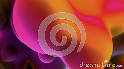 orange and pink slime wax meta objects from alien planet - abstract 3D rendering Cartoon Illustration