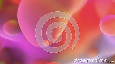 orange and pink smooth benign elements from alien planet - abstract 3D rendering Cartoon Illustration