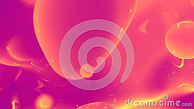 orange and pink smooth benign meta objects from alien planet - abstract 3D illustration Cartoon Illustration