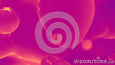 orange and pink smooth mild forms from alien planet - abstract 3D rendering Cartoon Illustration