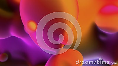 orange and pink smooth soft forms from alien planet - abstract 3D rendering Stock Photo