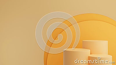 Orange podium and minimal abstract background for Halloween, 3d rendering geometric shape, Stage for awards on website Stock Photo