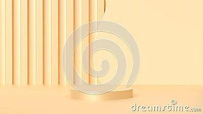 Orange podium and minimal abstract background for Halloween, 3d rendering geometric shape, Stage for awards on website Stock Photo