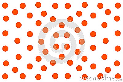 Orange polka dot pattern on a white background for textile, fabric, wallpaper, packaging print Stock Photo