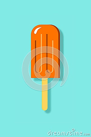 Orange Popsicle Flat Icon Illustration Stock Photo