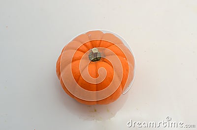 Orange pumkin on white background Stock Photo