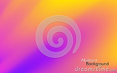 Orange purple background. Smooth colorful gradient. Abstract blurry backdrop with bright waves. Modern futuristic Vector Illustration