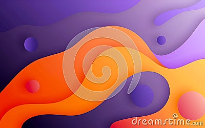An orange, purple, magenta, colour wavy abstract background Stock Photo