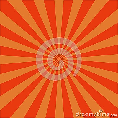 Orange radial sunrise retro background.Sunburst Pattern with rays, abstract spiral, starburst. vector eps10 Stock Photo