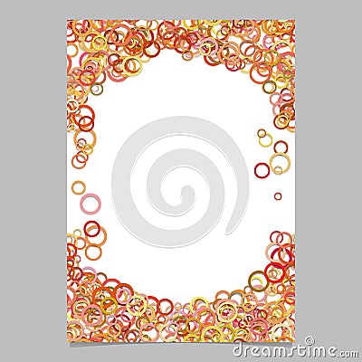 Orange random circle pattern flyer template - vector brochure background graphic Vector Illustration