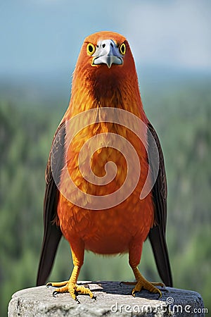 Orange raptor with a haggard look Stock Photo