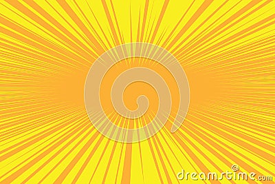 Orange rays pop art comic background Vector Illustration