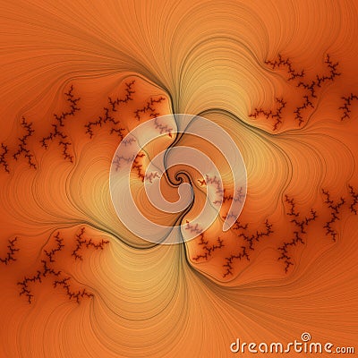 Orange red soft autumn fractal, abstract background Stock Photo