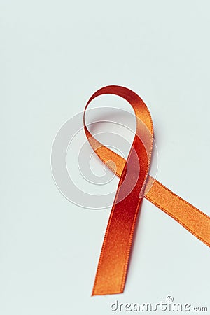 Orange ribbon, for multiple sclerosis awareness Stock Photo