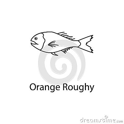 orange roughy icon. Element of marine life for mobile concept and web apps. Thin line orange roughy icon can be used for web and m Stock Photo