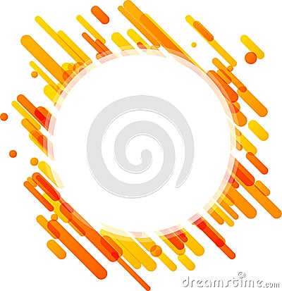 Orange round background on white. Vector Illustration