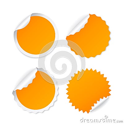 Orange round vector sticker Vector Illustration