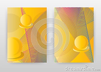 Orange round waved lines abstract design of annual report, brochure, flyer, poster. Orange concept background vector illustration Vector Illustration