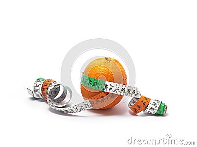 An orange and ruler Stock Photo