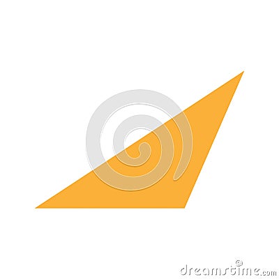 Orange scalene triangle basic simple shapes isolated on white background, geometric scalene triangle icon, 2d shape symbol scalene Vector Illustration