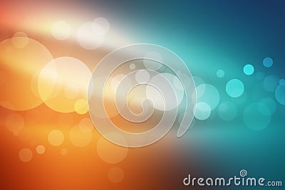 Orange and sea blue bokeh abstract light background Stock Photo