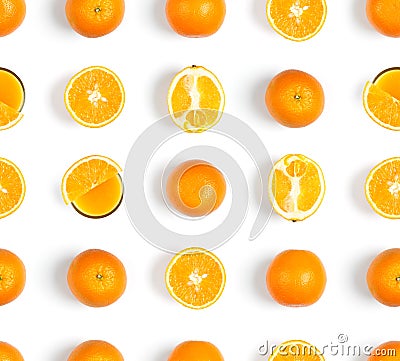 Orange seamless pattern. Fruit Stock Photo