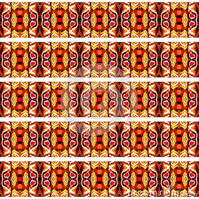 Orange seamless portuguese tiles Ikat spanish tile pattern Italian majolica. Mexican puebla talavera Moroccan, Turkish, Lisbon Stock Photo
